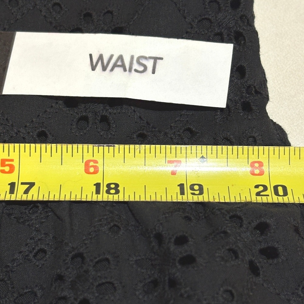 LOFT Womens Sleeveless Cotton Tiered Mini Dress Sz M Black Whimsigoth Feminine - Picture 10 of 12